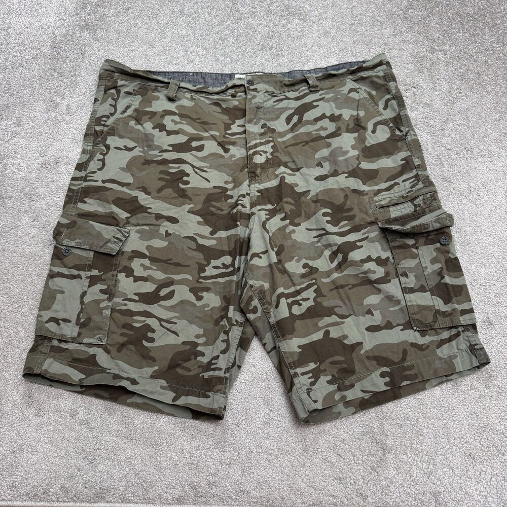 Free Planet Camo Cargo Shorts Mens 46 Green Camouflage Cotton Outdoor Casual